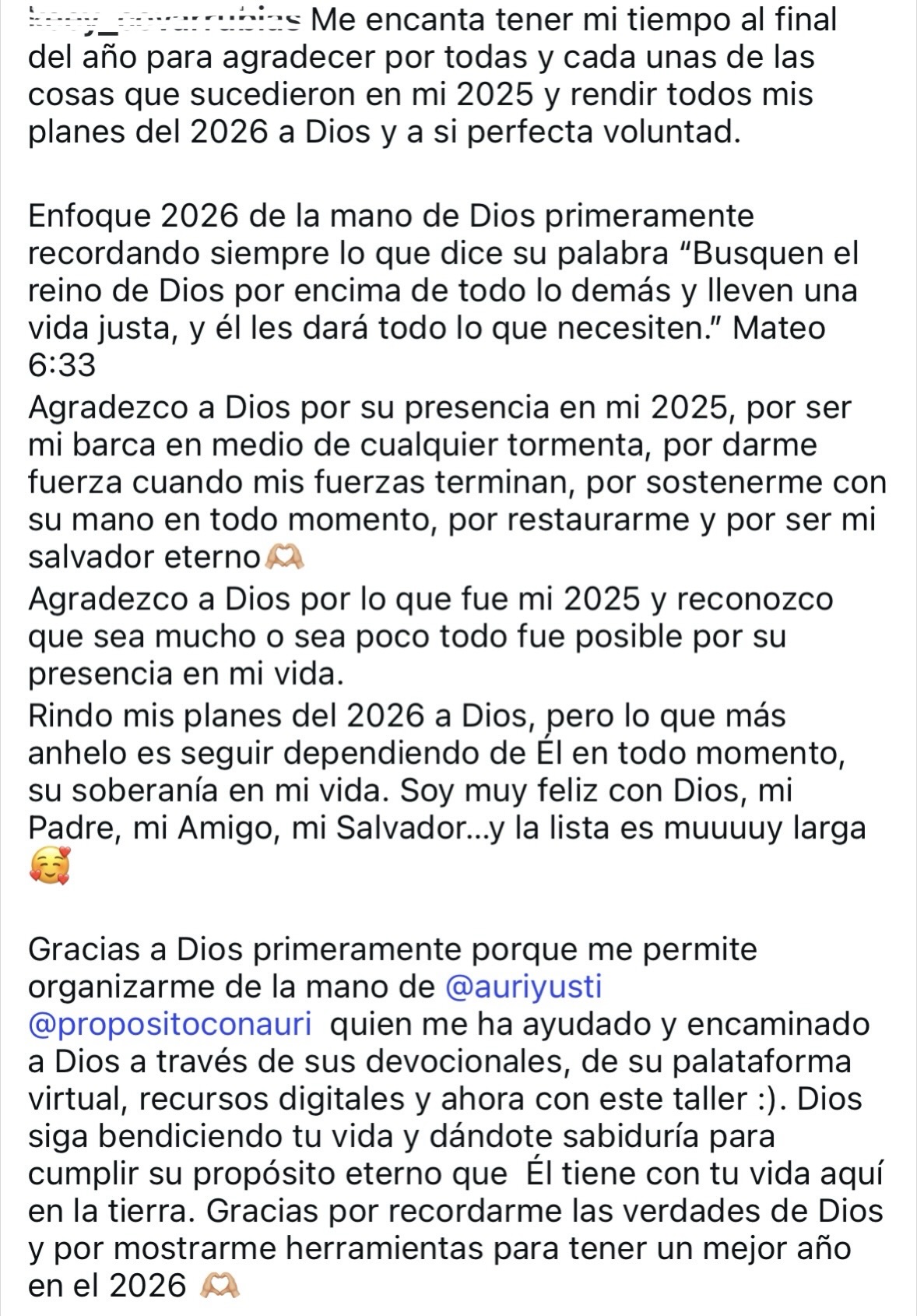 Testimonio 6 de una participante