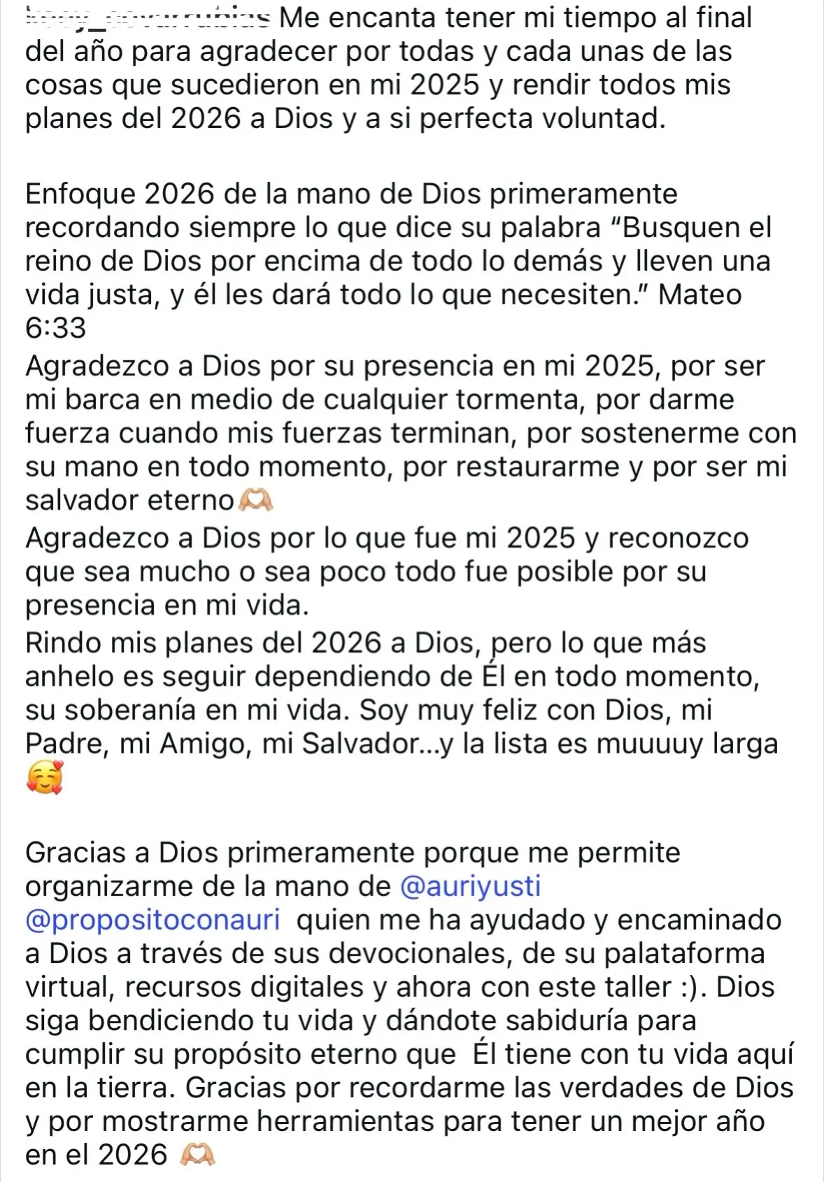 Testimonio 6 de una participante